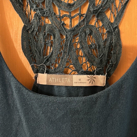 Athleta Women’s Bubble Lace Racerback Tank Top Dark Teal Size Medium - Picture 3 of 10